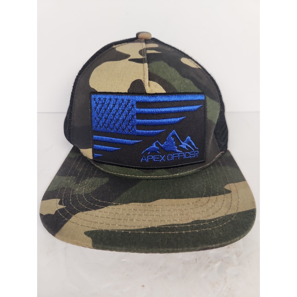 Apex Officer Custom Camo Trucker Hat Snapback VR Tactical Training Police Rare